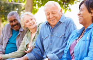 a group of seniors having a conversation