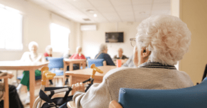 seniors in dementia care facility